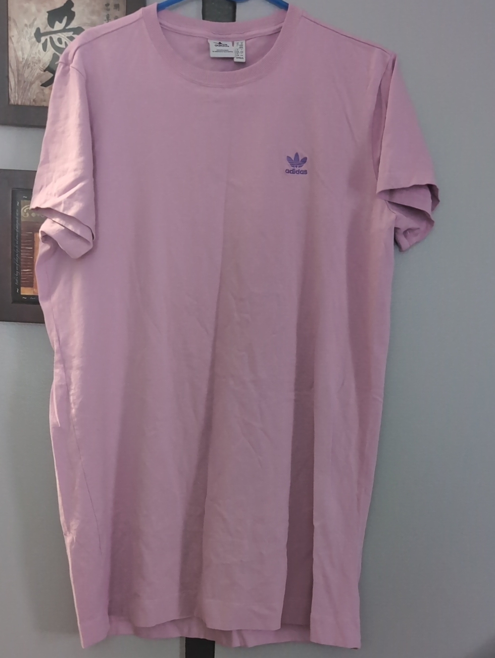 adidas Women's Trefoil Short Sleeve T'shirt Dress in Light Pink